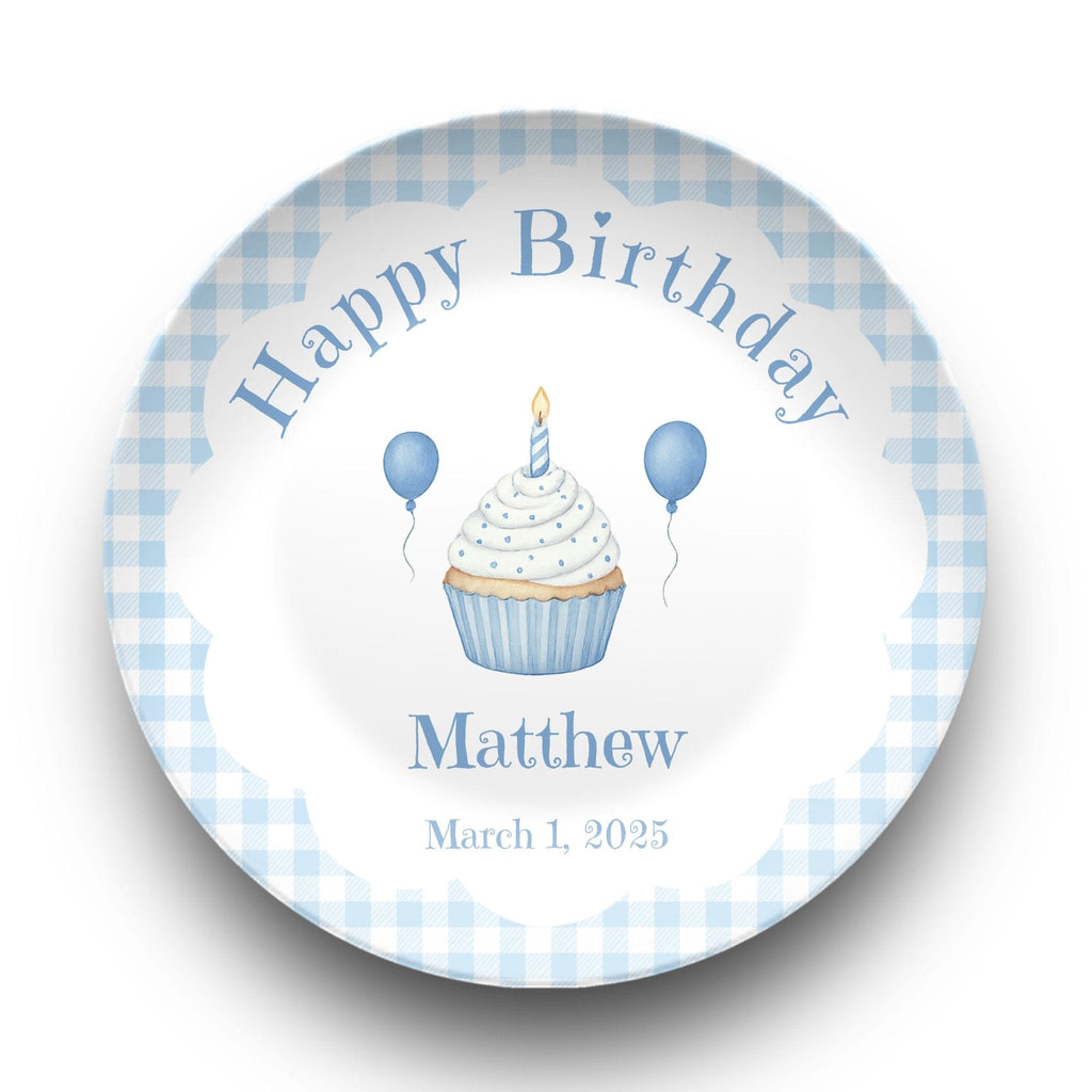 Blue Cupcake Birthday Plate by Lil Plate Shop