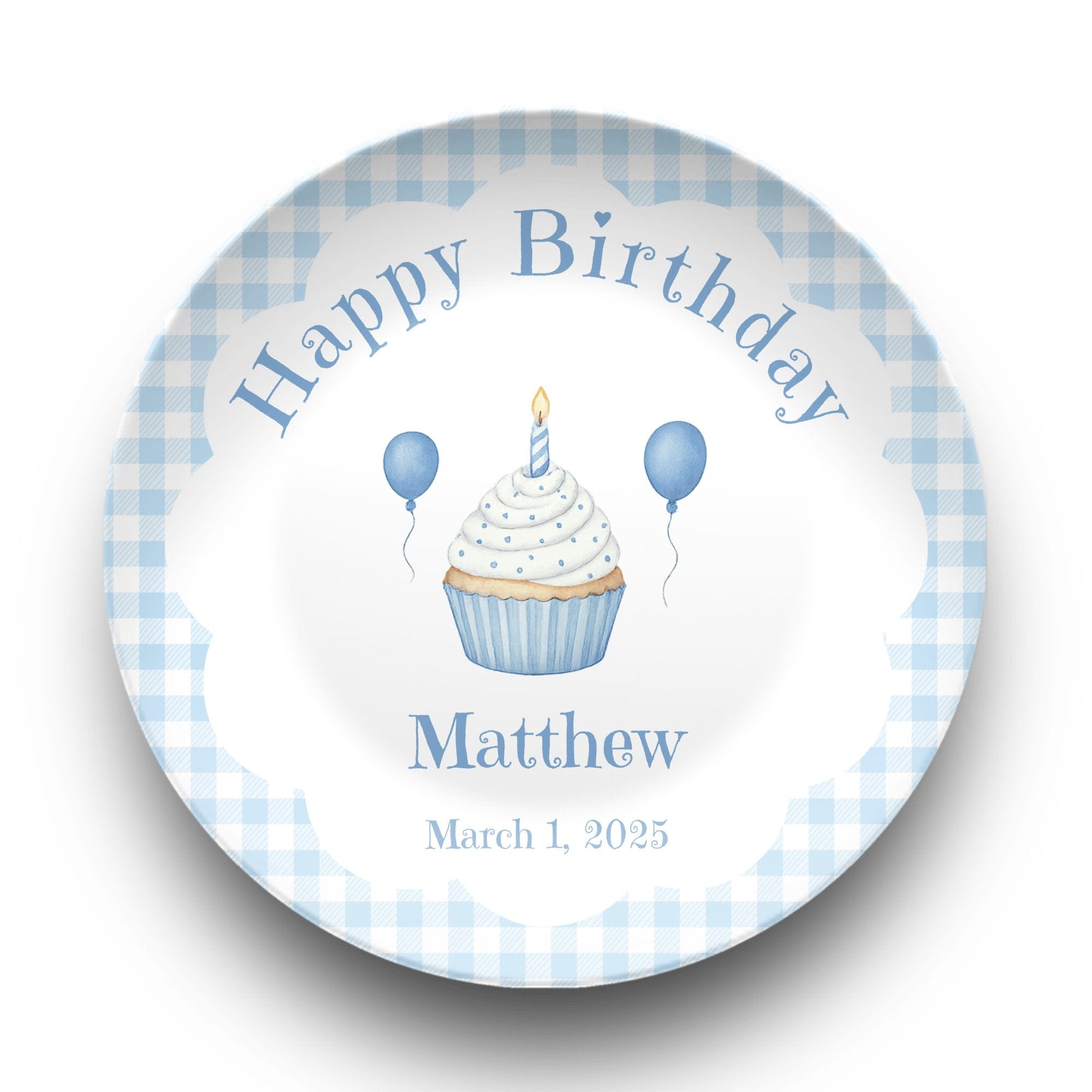 Blue Cupcake Birthday Plate by Lil Plate Shop