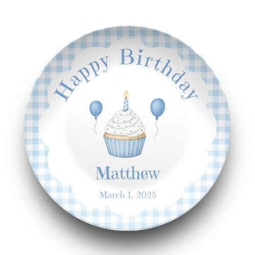 Blue Cupcake Birthday Plate by Lil Plate Shop