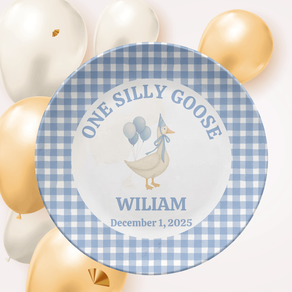 Blue One Silly Goose Plate by Lil Plate Shop
