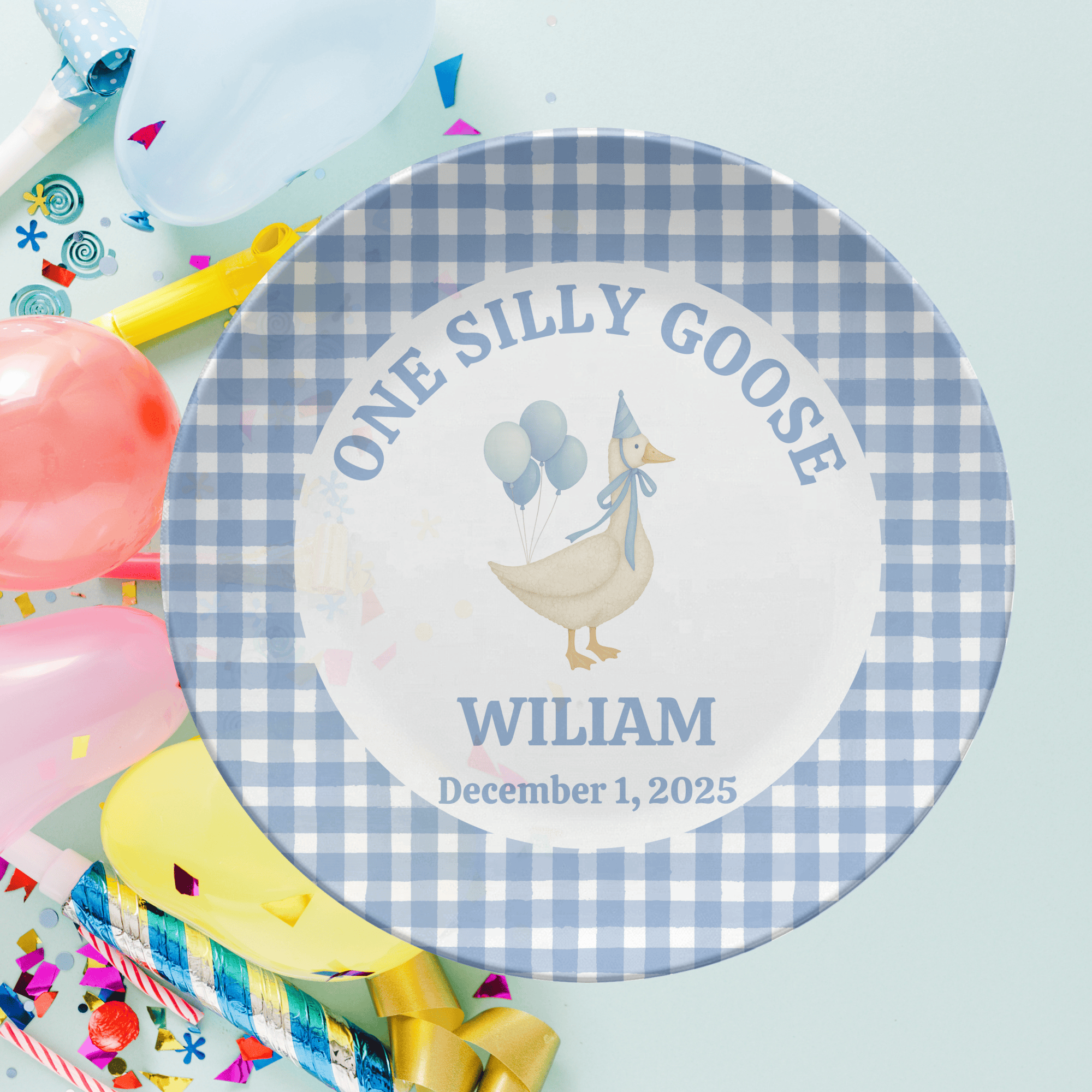 Blue One Silly Goose Plate by Lil Plate Shop
