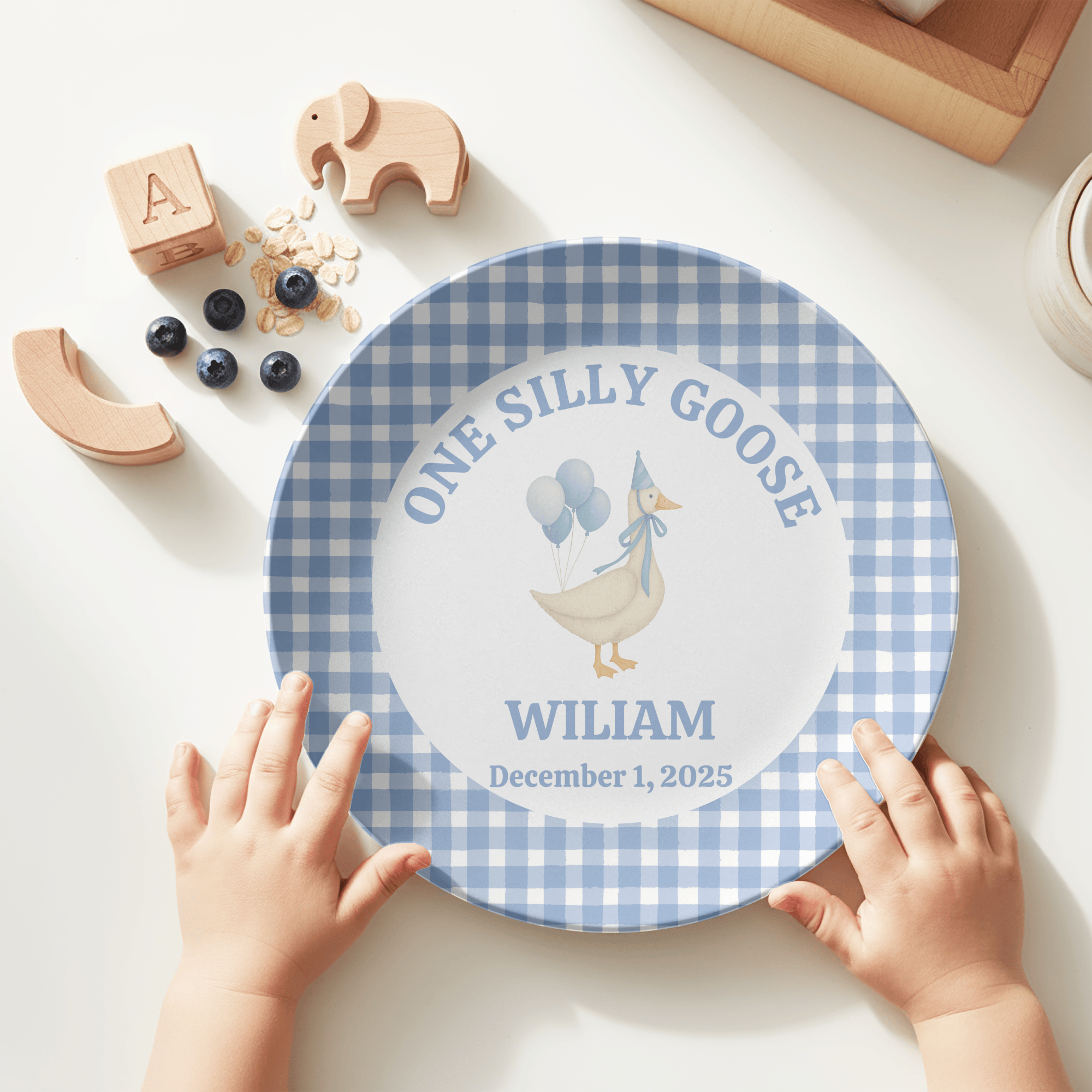 Blue One Silly Goose Plate by Lil Plate Shop