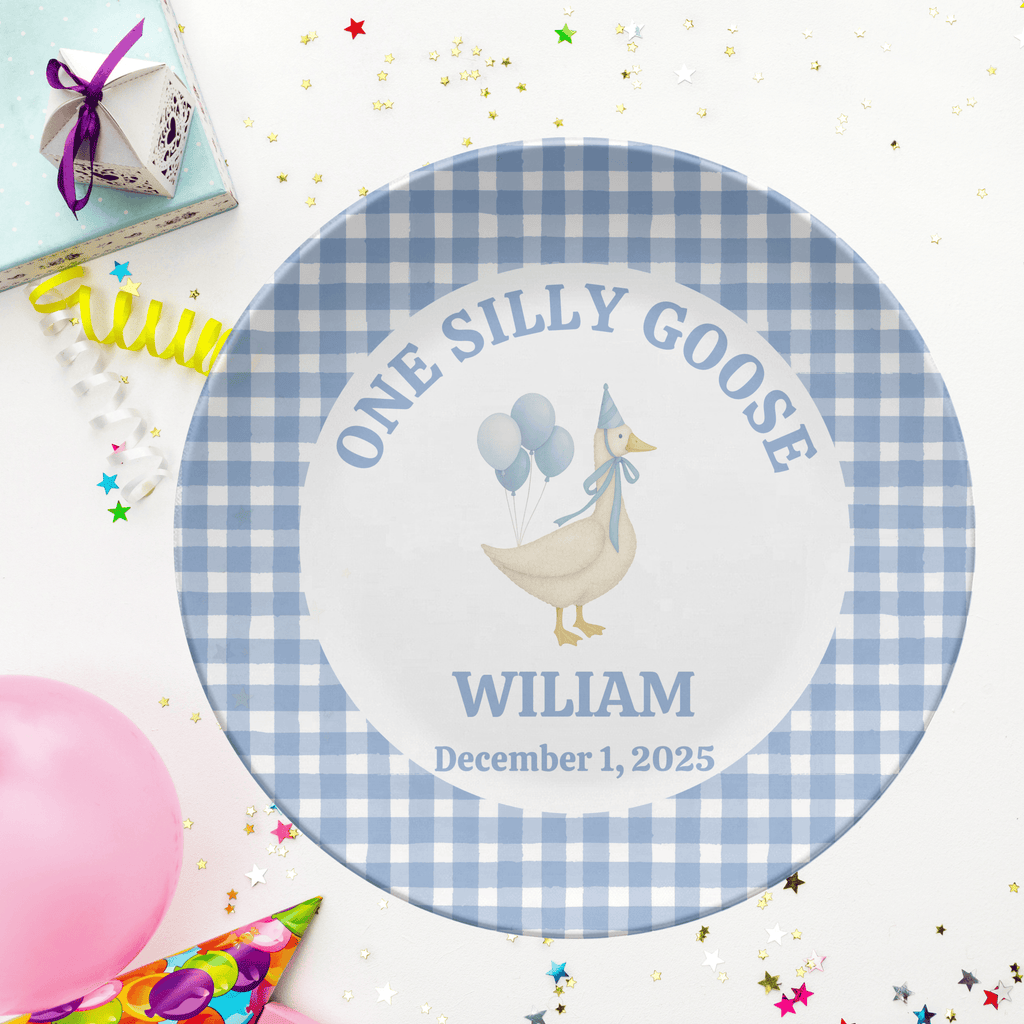 Blue One Silly Goose Plate by Lil Plate Shop