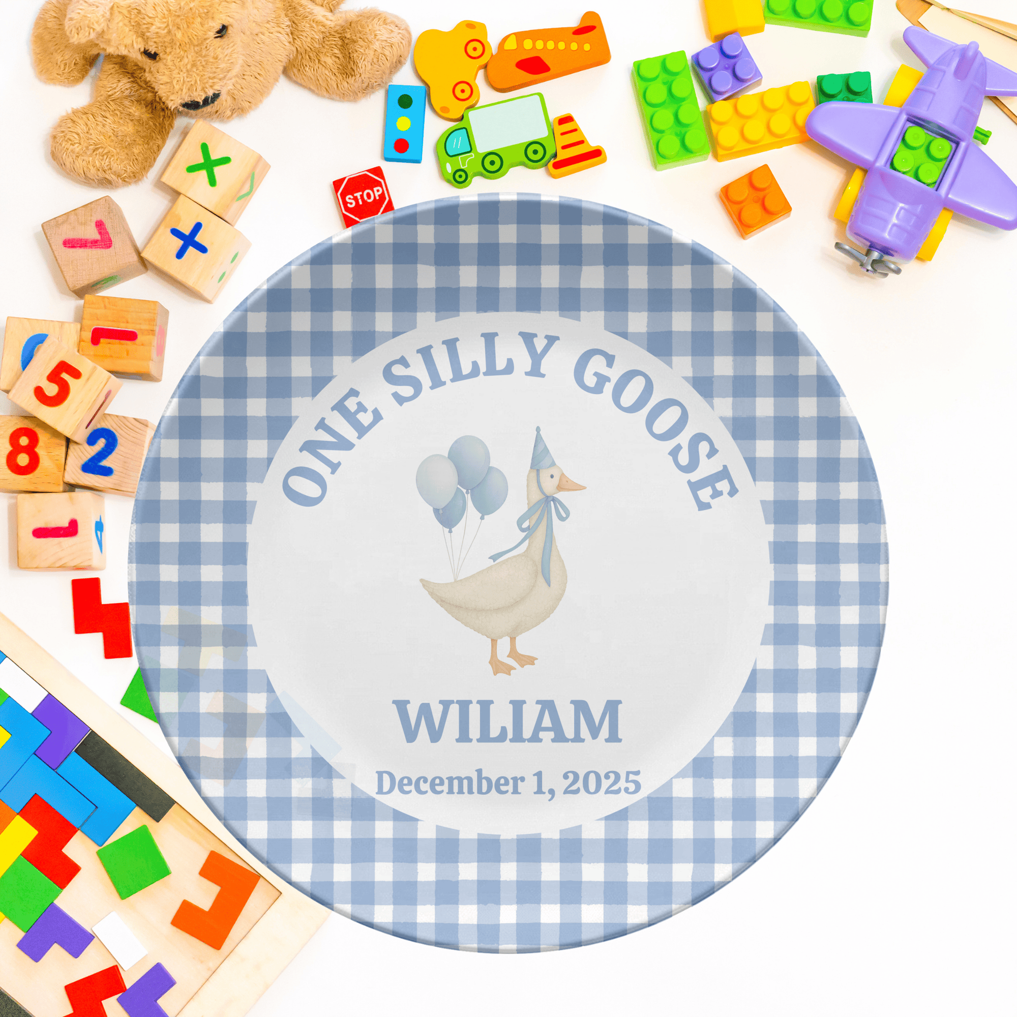 Blue One Silly Goose Plate by Lil Plate Shop
