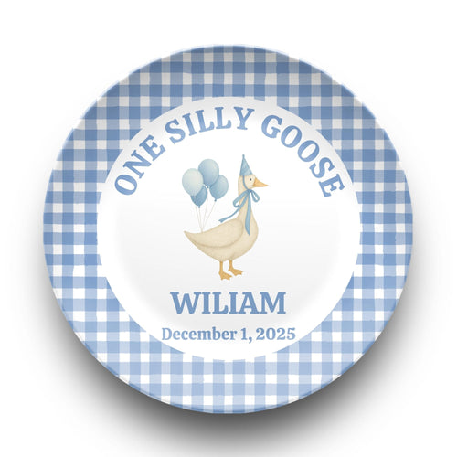 Blue One Silly Goose Plate by Lil Plate Shop