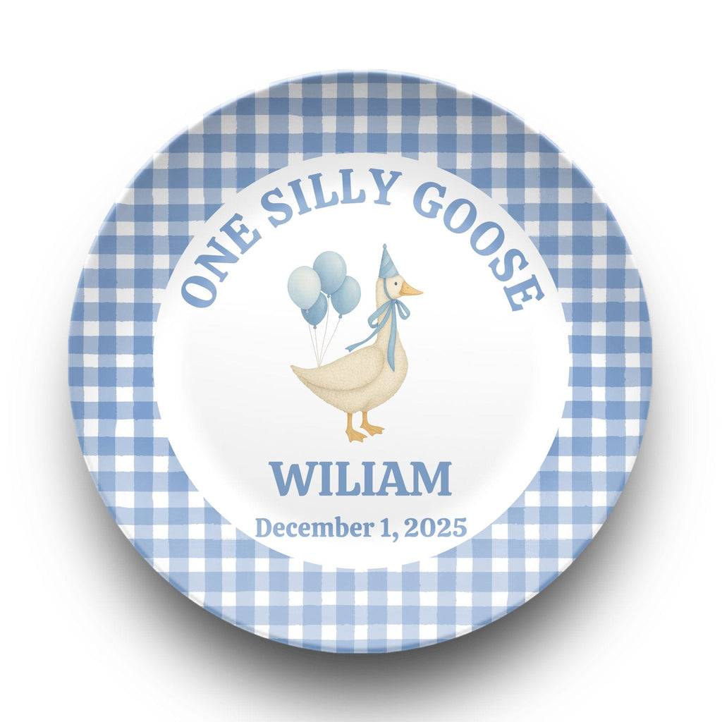 Blue One Silly Goose Plate by Lil Plate Shop