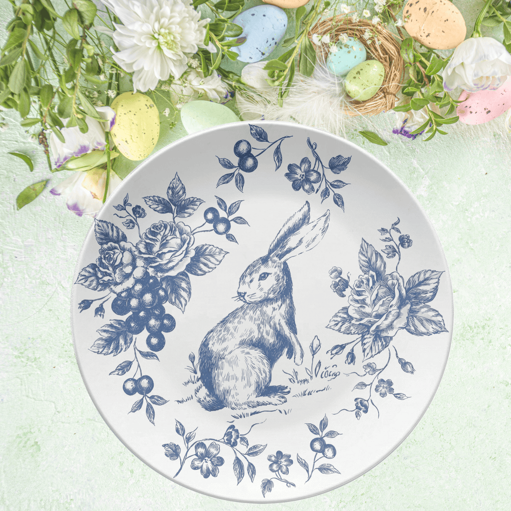 Blue Toile Easter Plate by Lil Plate Shop