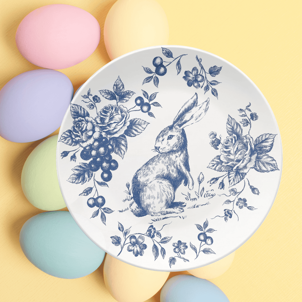 Blue Toile Easter Plate by Lil Plate Shop