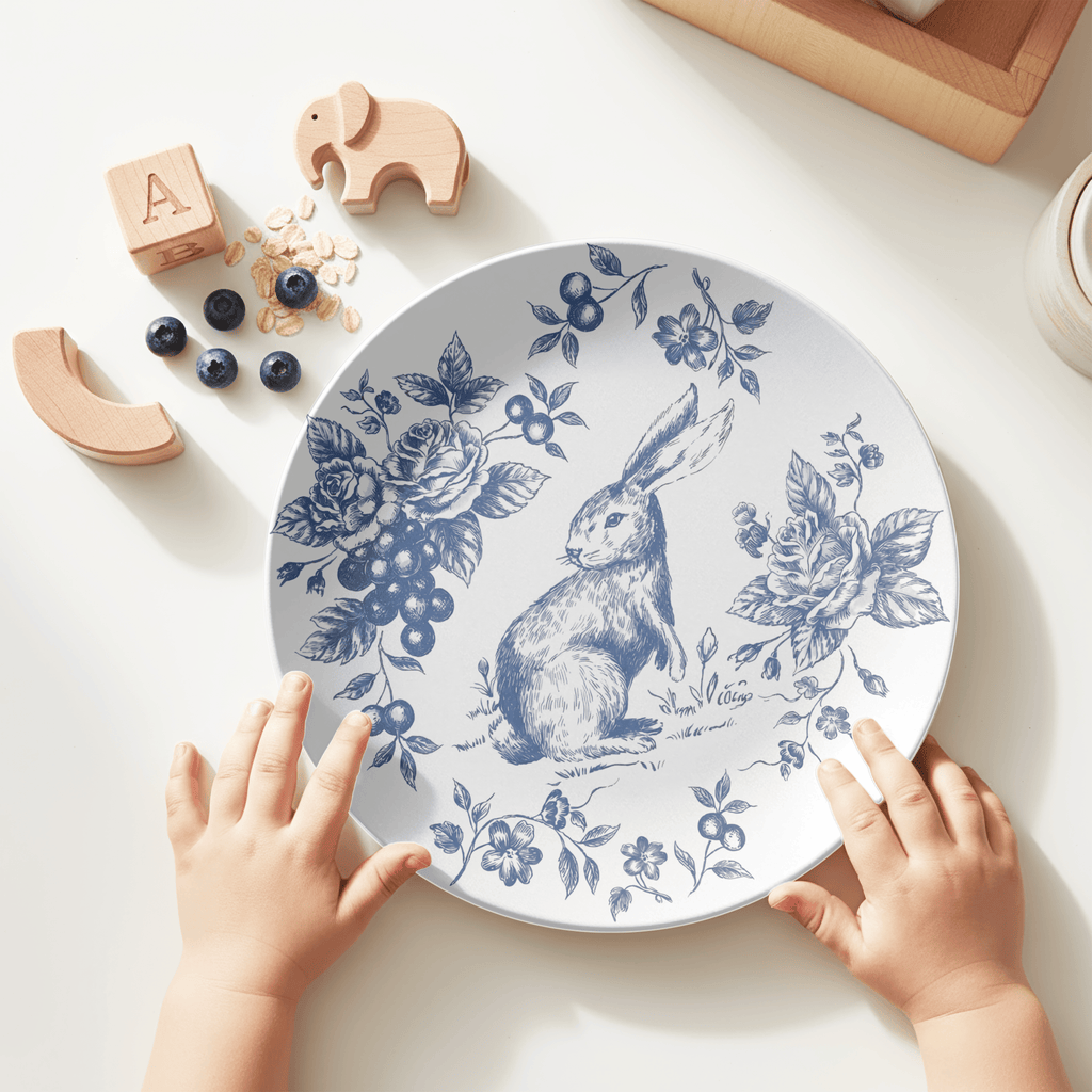 Blue Toile Easter Plate by Lil Plate Shop