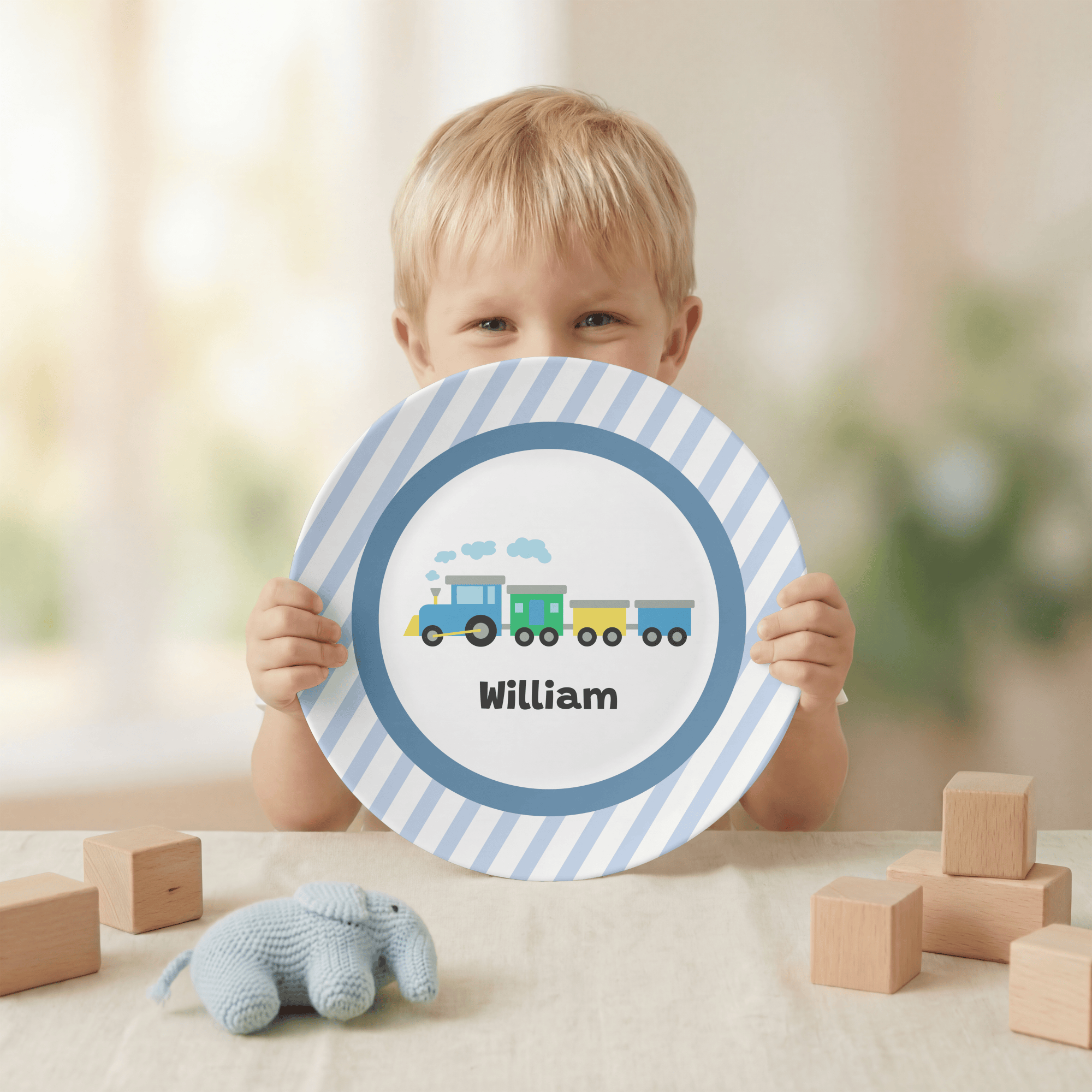 Blue Train Plate by Lil Plate Shop