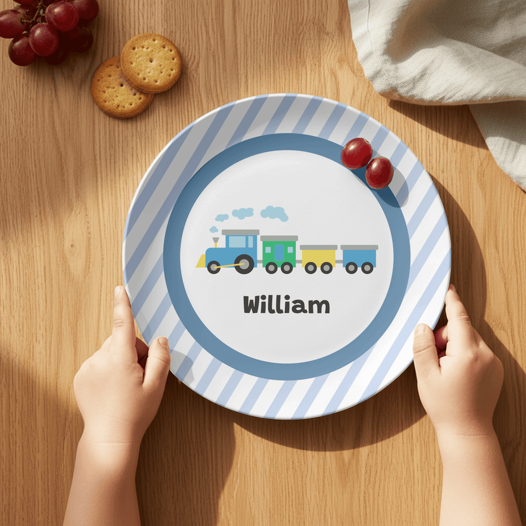 Blue Train Plate by Lil Plate Shop