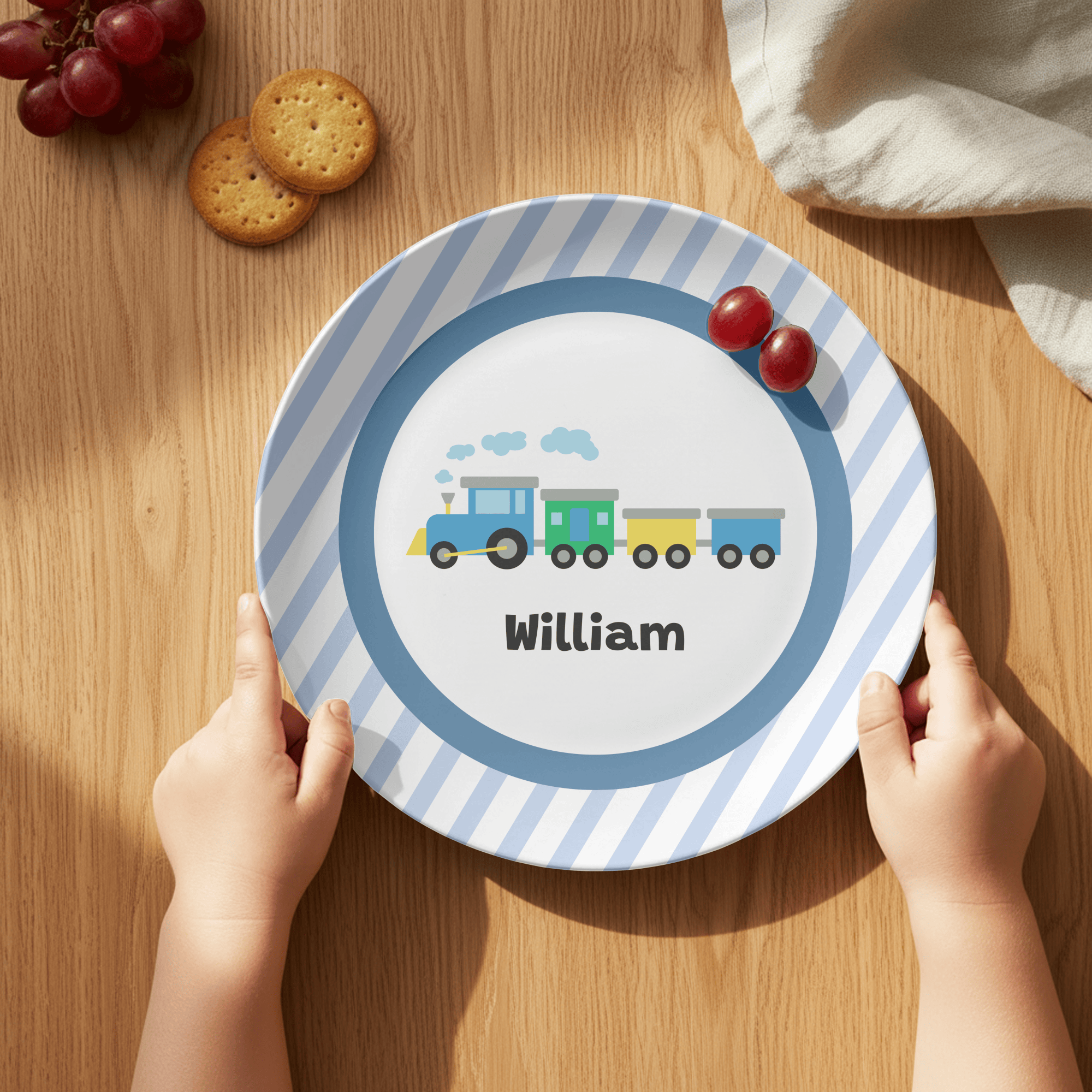 Blue Train Plate by Lil Plate Shop
