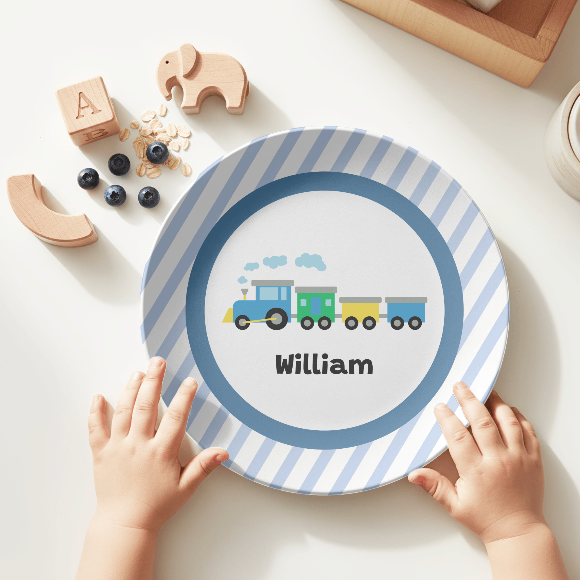 Blue Train Plate by Lil Plate Shop