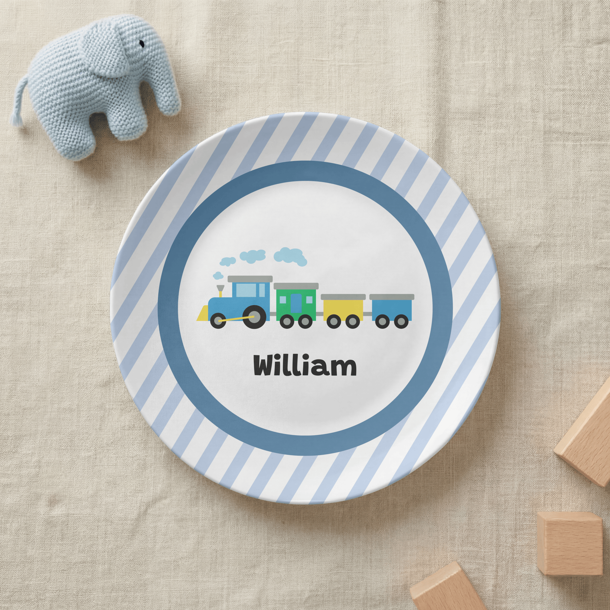 Blue Train Plate by Lil Plate Shop