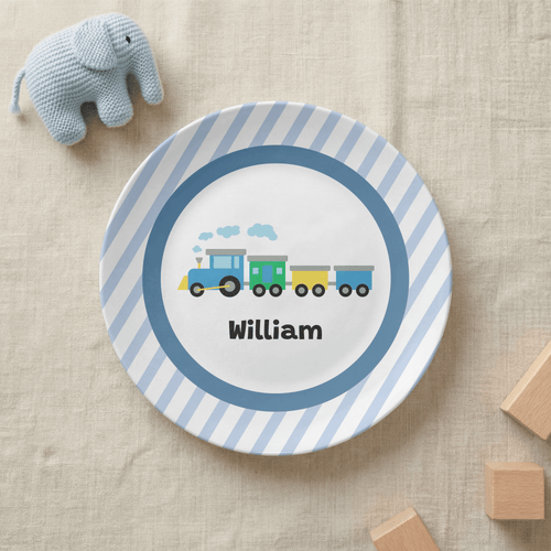 Blue Train Plate by Lil Plate Shop