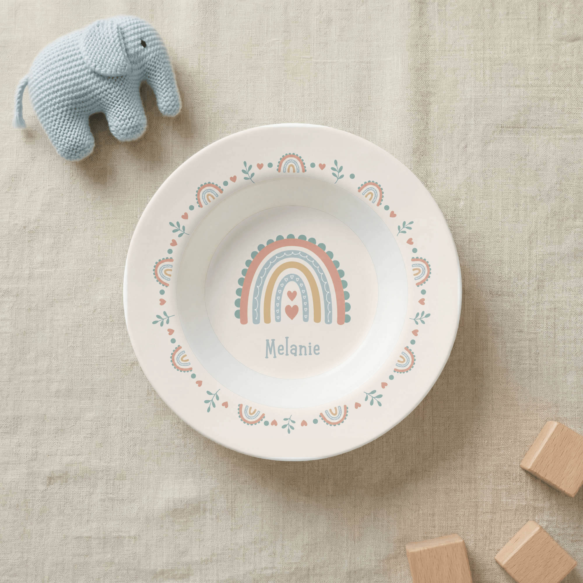 Boho Rainbow Name Bowl by Lil Plate Shop
