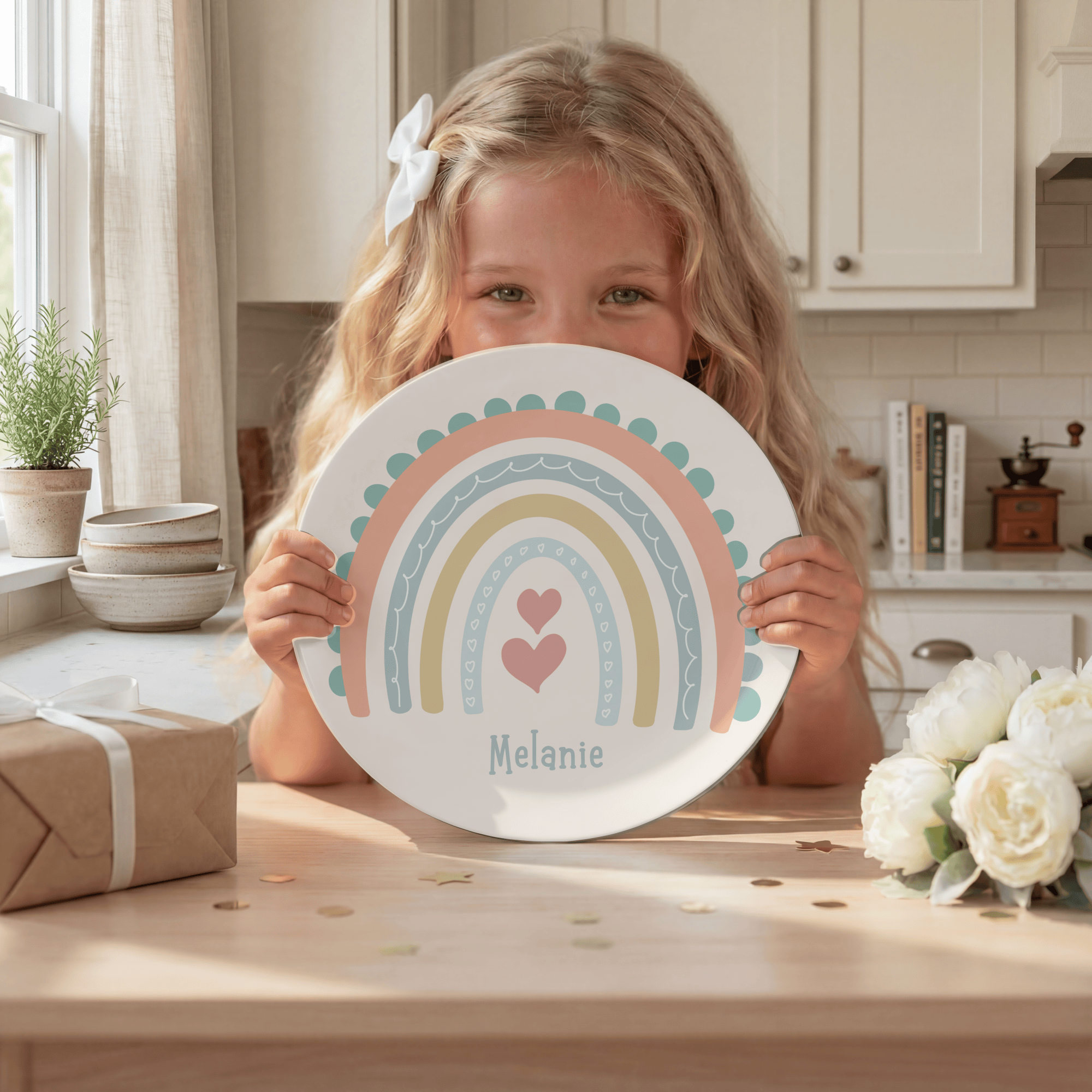 Boho Rainbow Name Plate by Lil Plate Shop