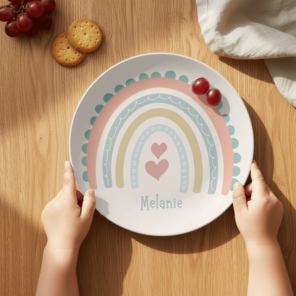 Boho Rainbow Name Plate by Lil Plate Shop