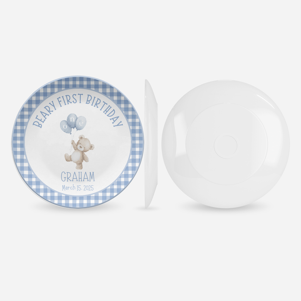 Boy Beary First Birthday Plate by Lil Plate Shop