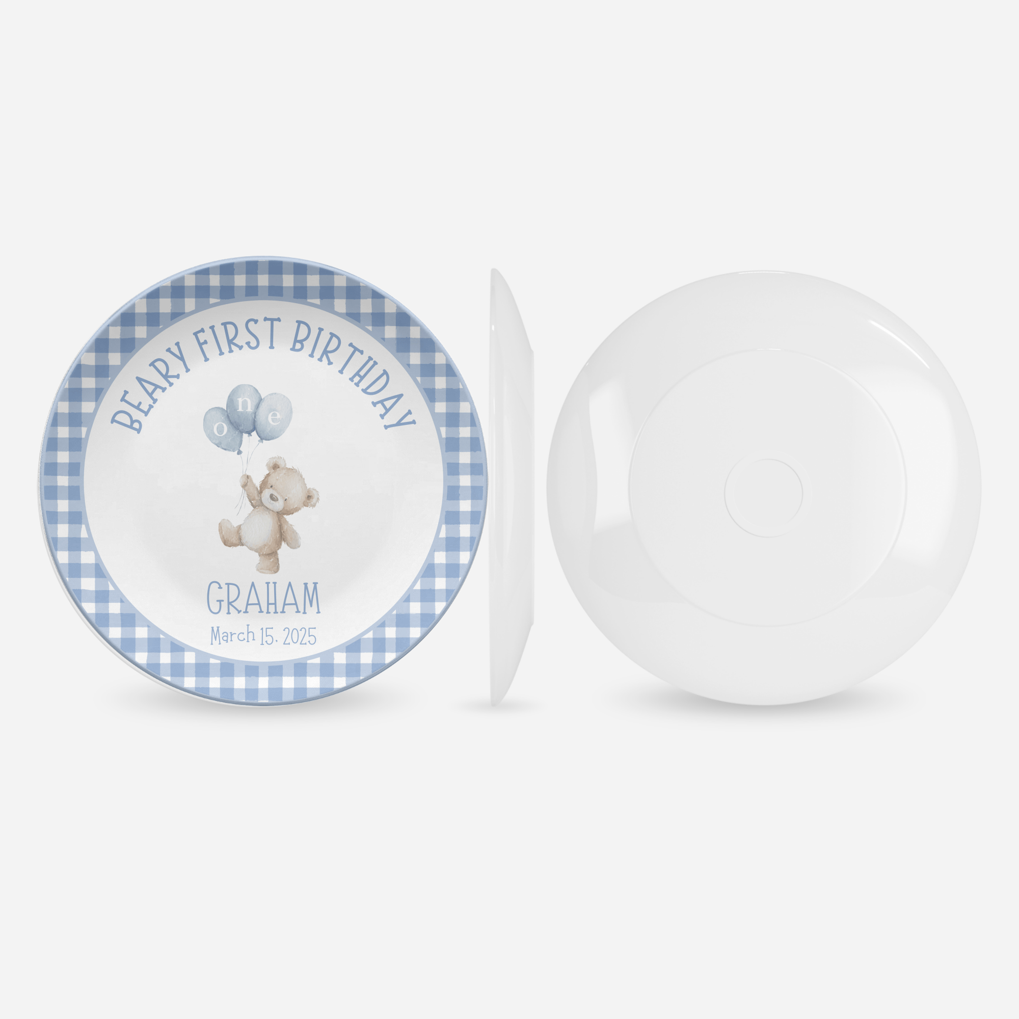 Boy Beary First Birthday Plate by Lil Plate Shop