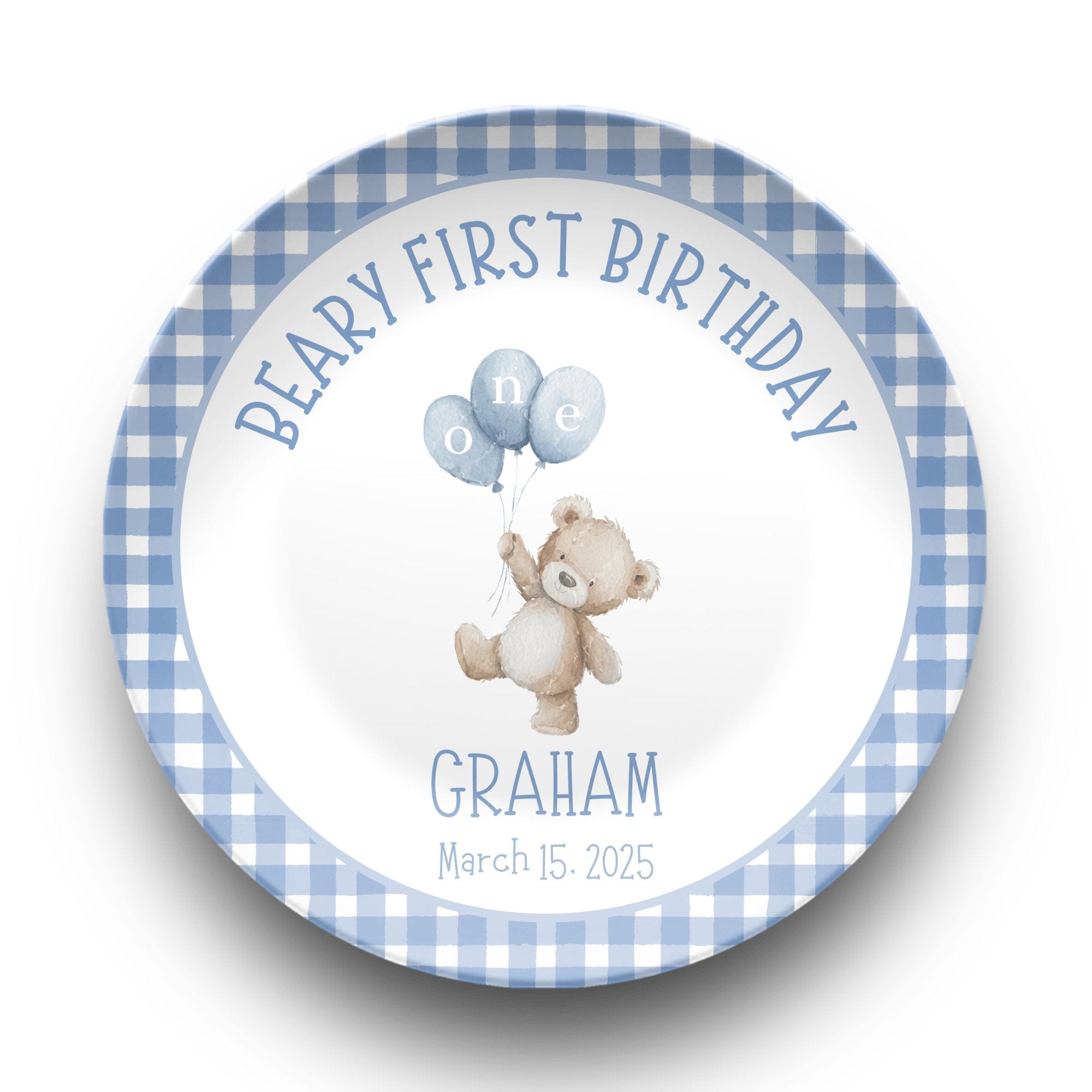 Boy Beary First Birthday Plate by Lil Plate Shop