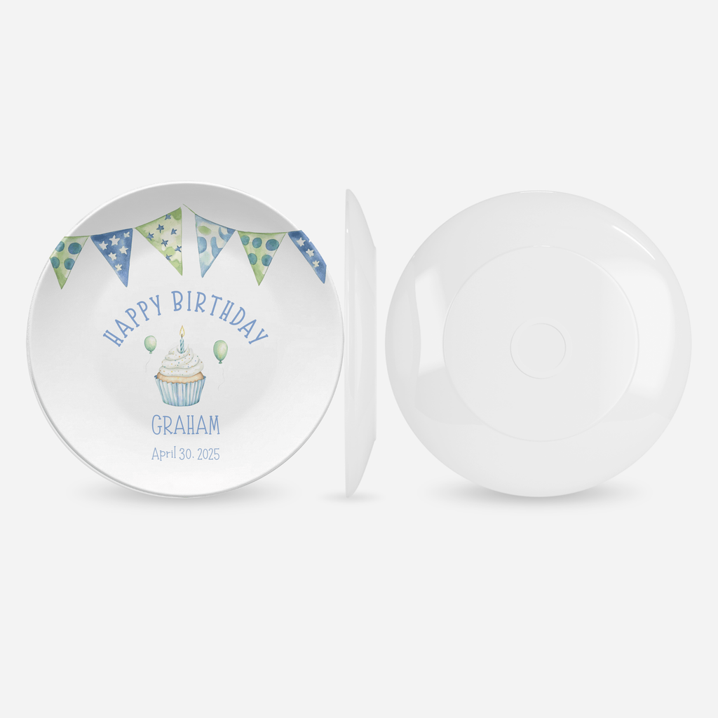 Boy Birthday Banner Plate by Lil Plate Shop