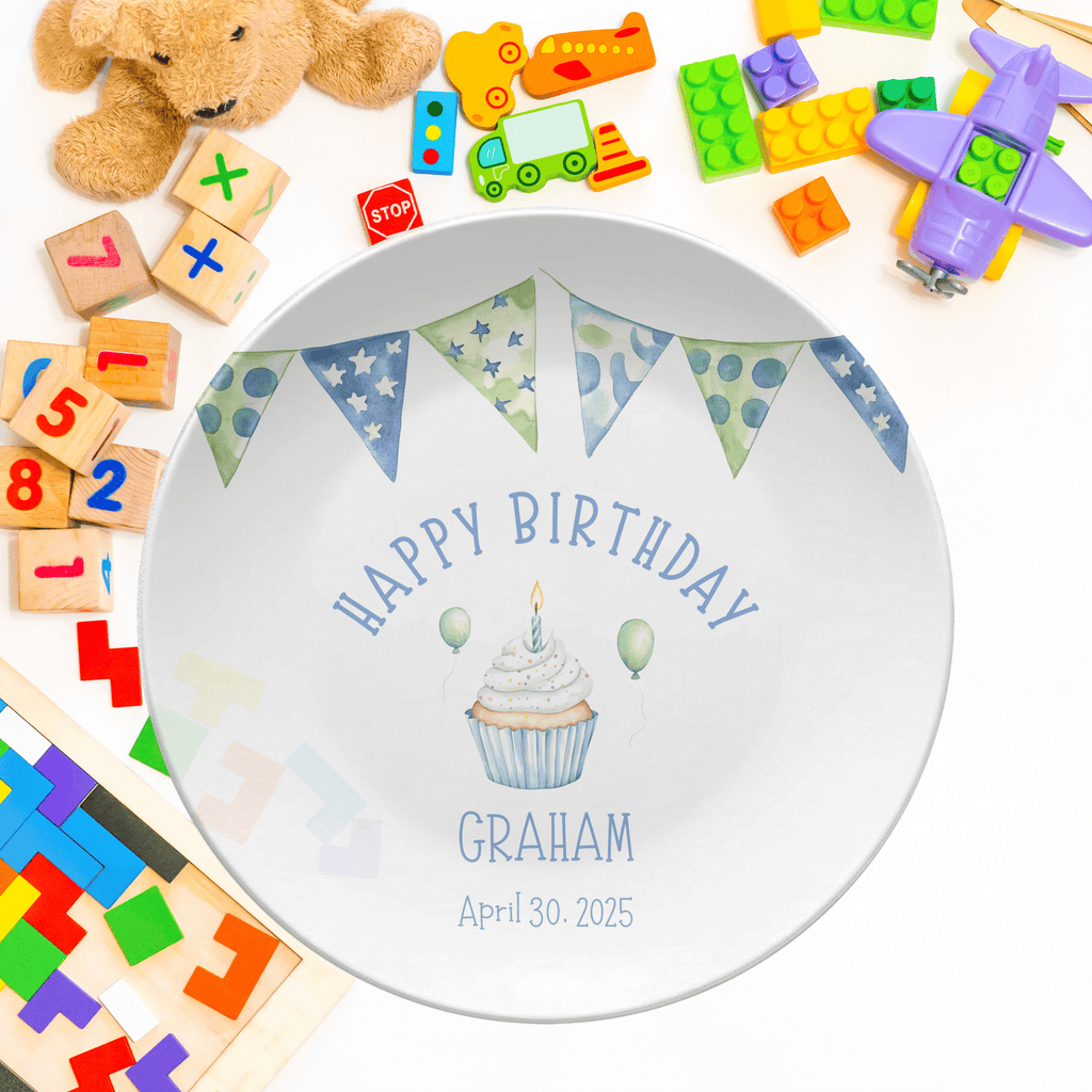 Boy Birthday Banner Plate by Lil Plate Shop