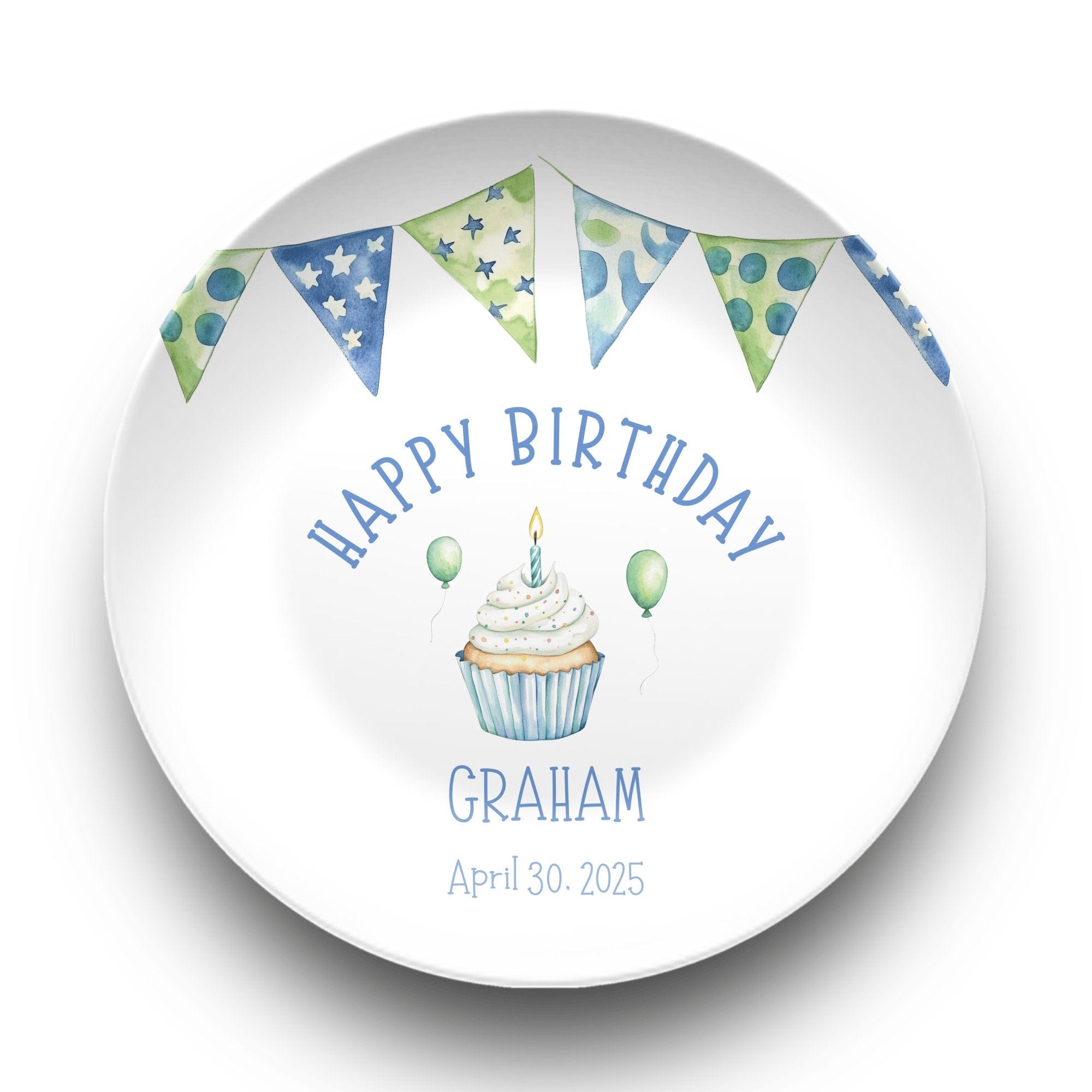 Boy Birthday Banner Plate by Lil Plate Shop