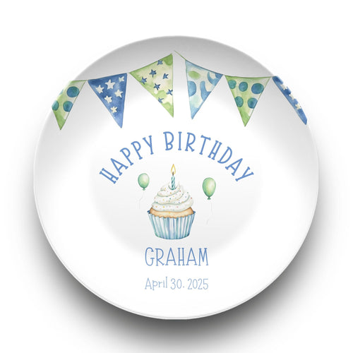 Boy Birthday Banner Plate by Lil Plate Shop
