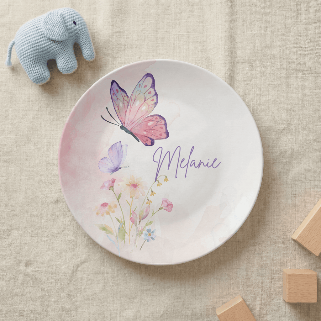 Butterfly Floral Plate by Lil Plate Shop