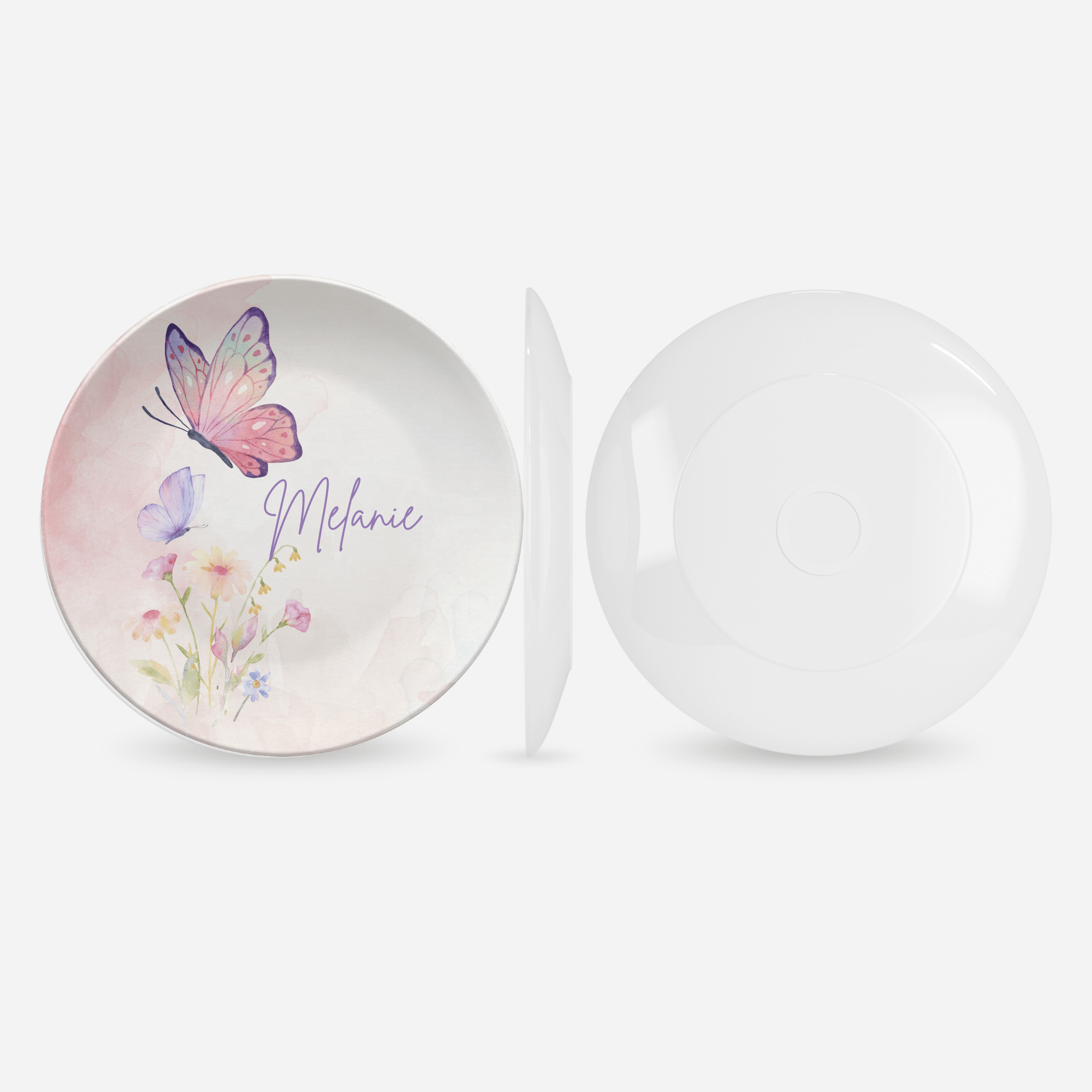 Butterfly Floral Plate by Lil Plate Shop