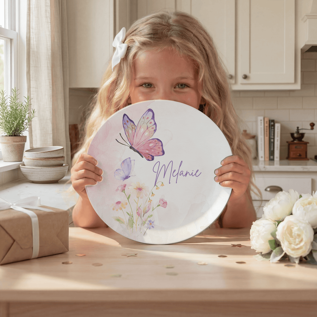 Butterfly Floral Plate by Lil Plate Shop