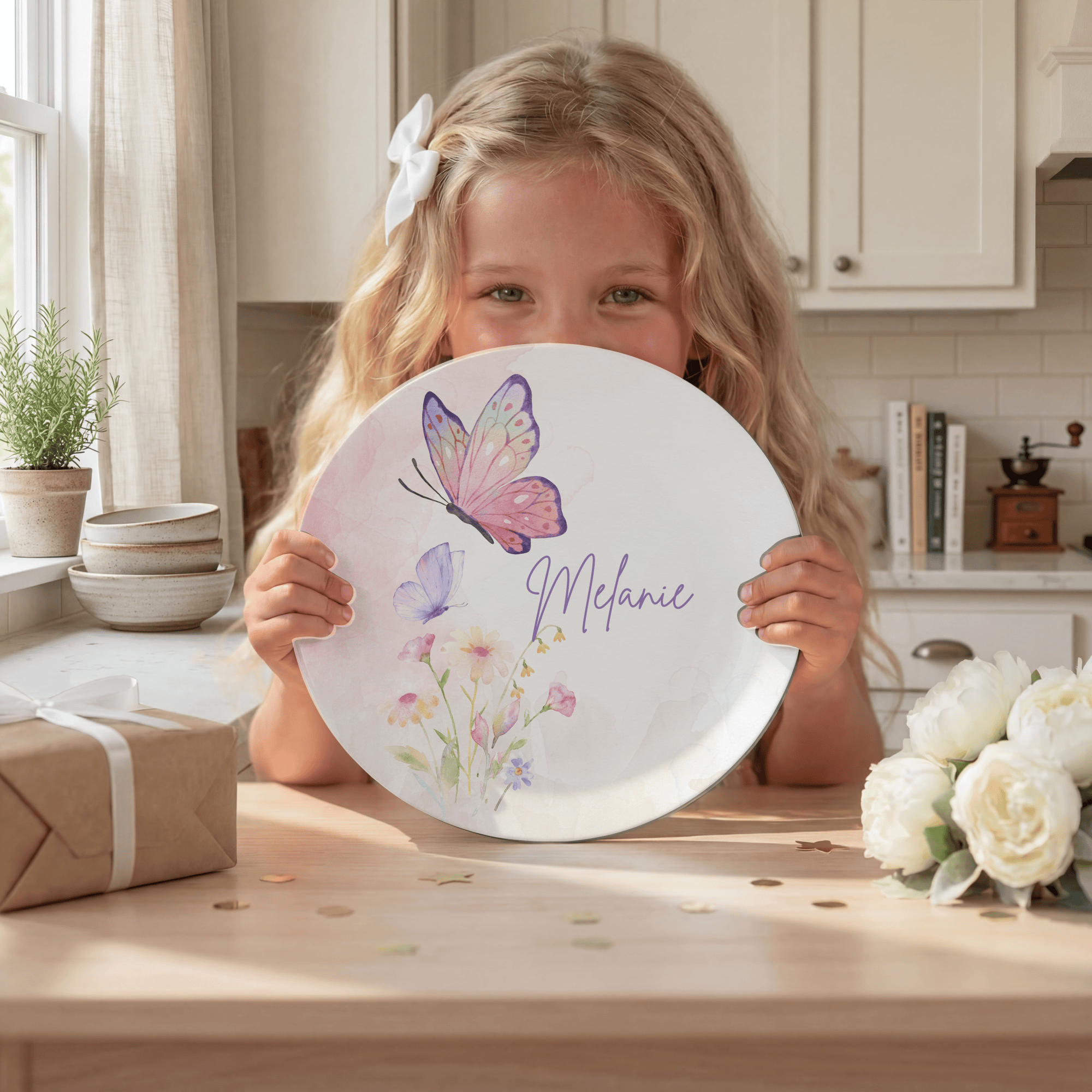 Butterfly Floral Plate by Lil Plate Shop