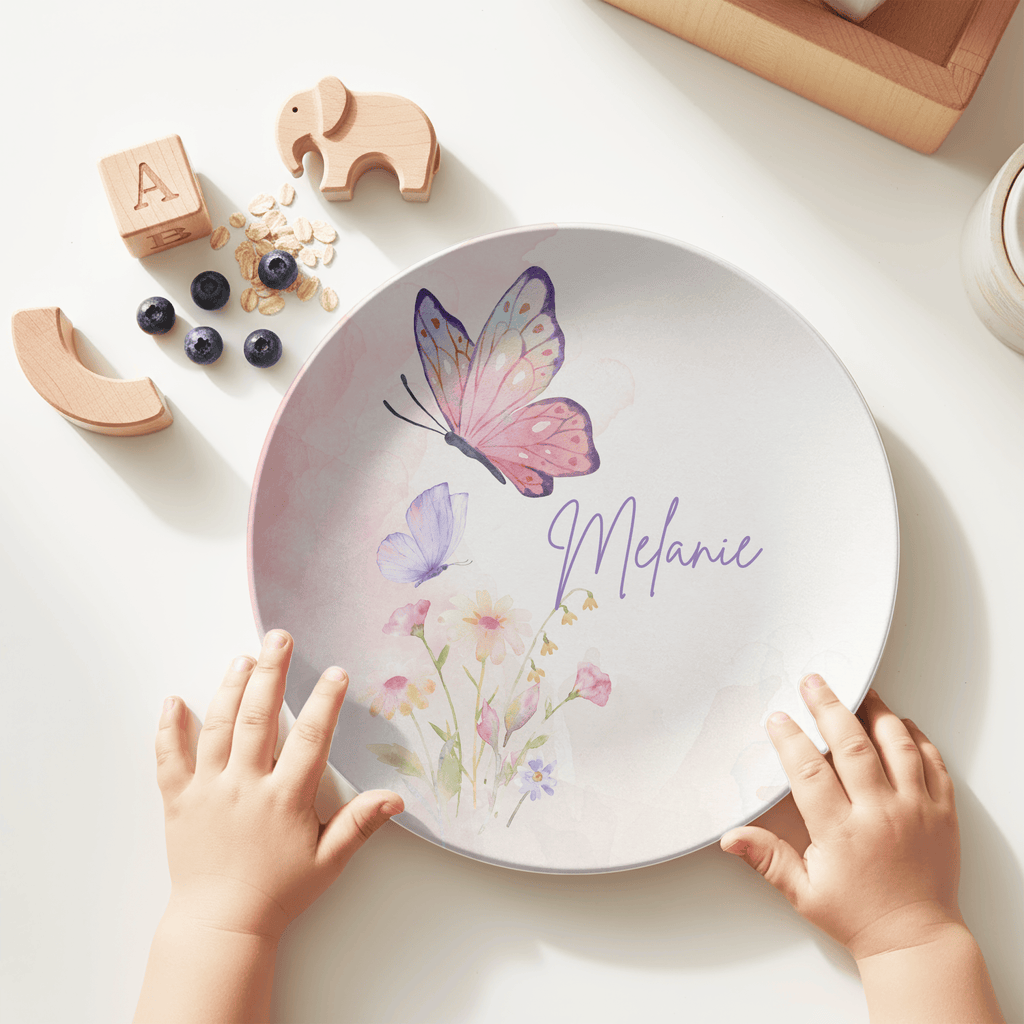 Butterfly Floral Plate by Lil Plate Shop