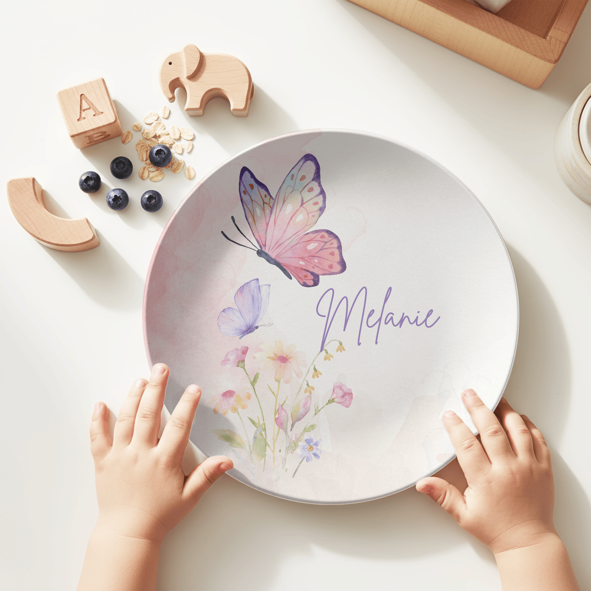 Butterfly Floral Plate by Lil Plate Shop