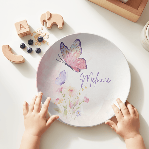 Butterfly Floral Plate by Lil Plate Shop