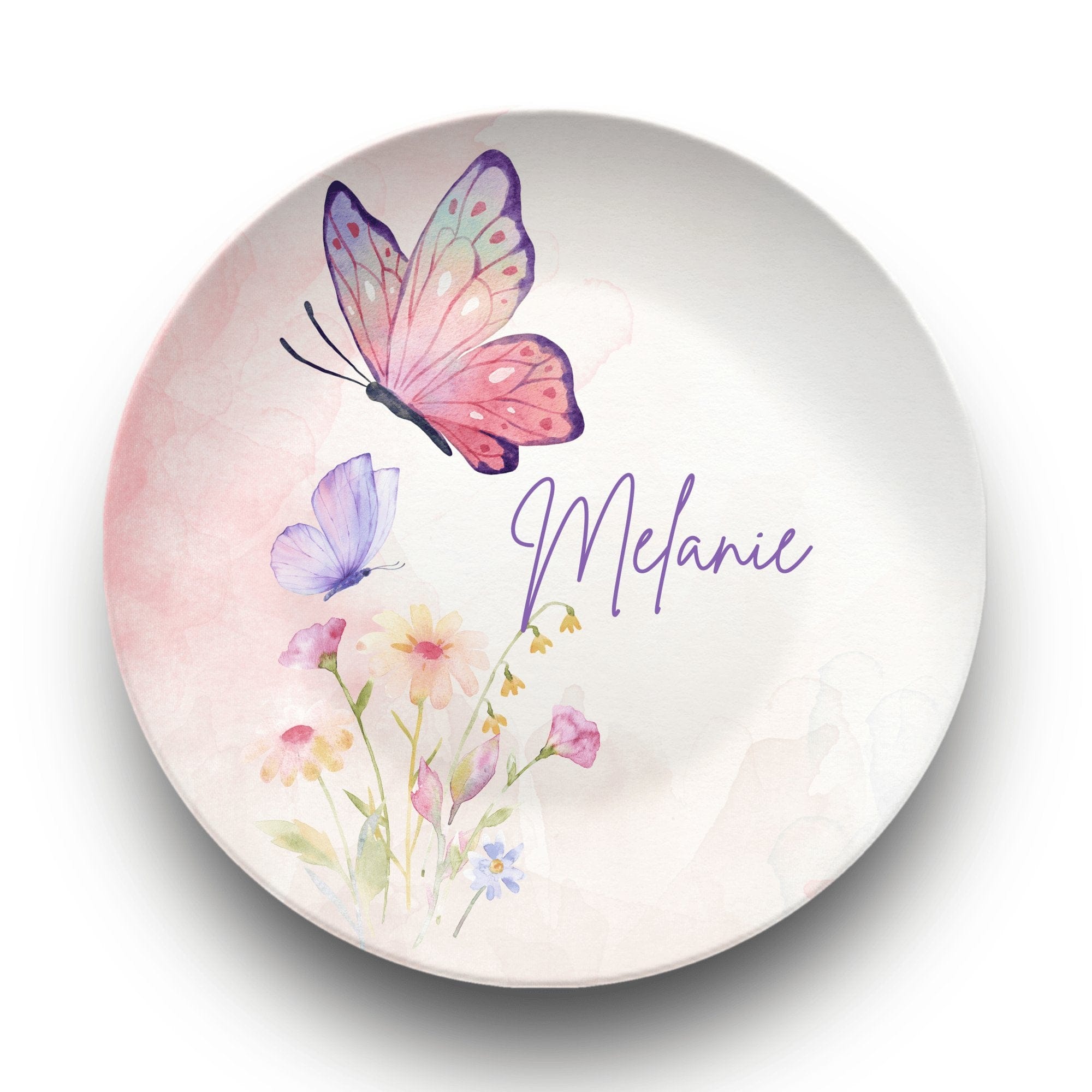 Butterfly Floral Plate by Lil Plate Shop
