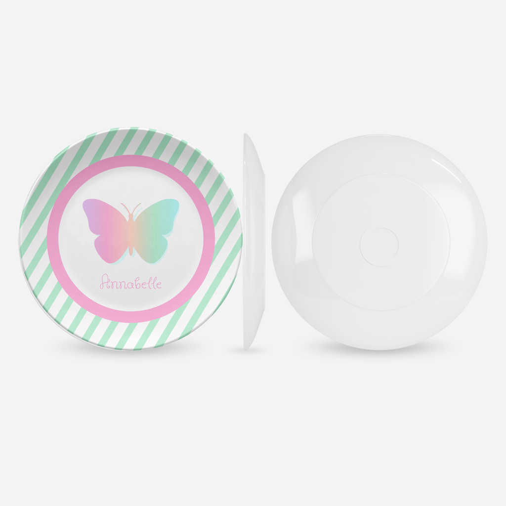 Butterfly Striped Plate by Lil Plate Shop