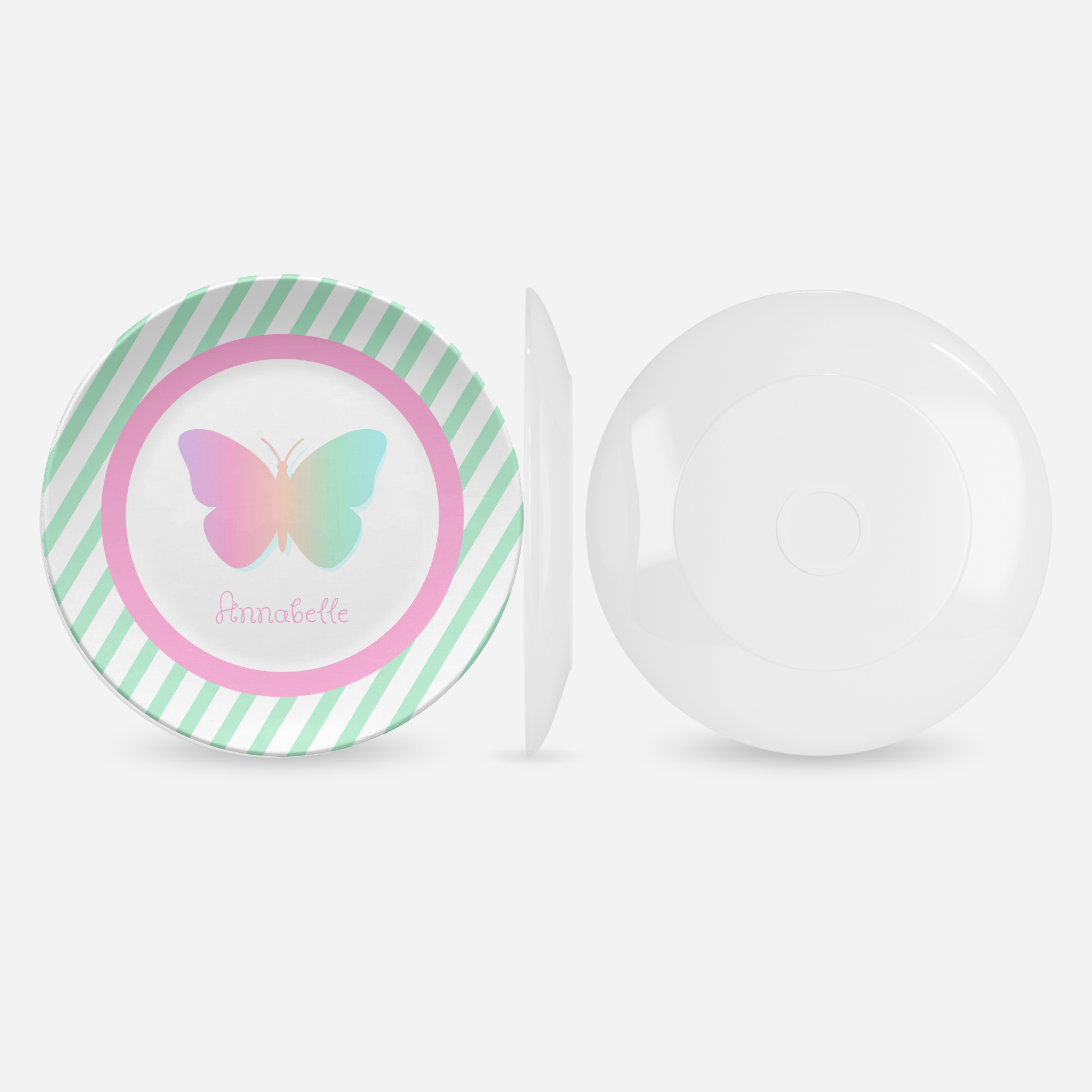 Butterfly Striped Plate by Lil Plate Shop