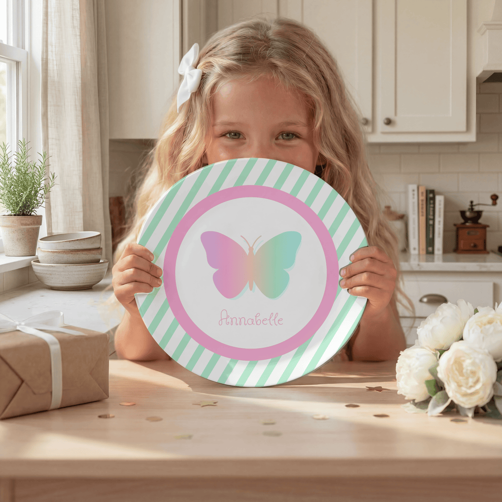 Butterfly Striped Plate by Lil Plate Shop