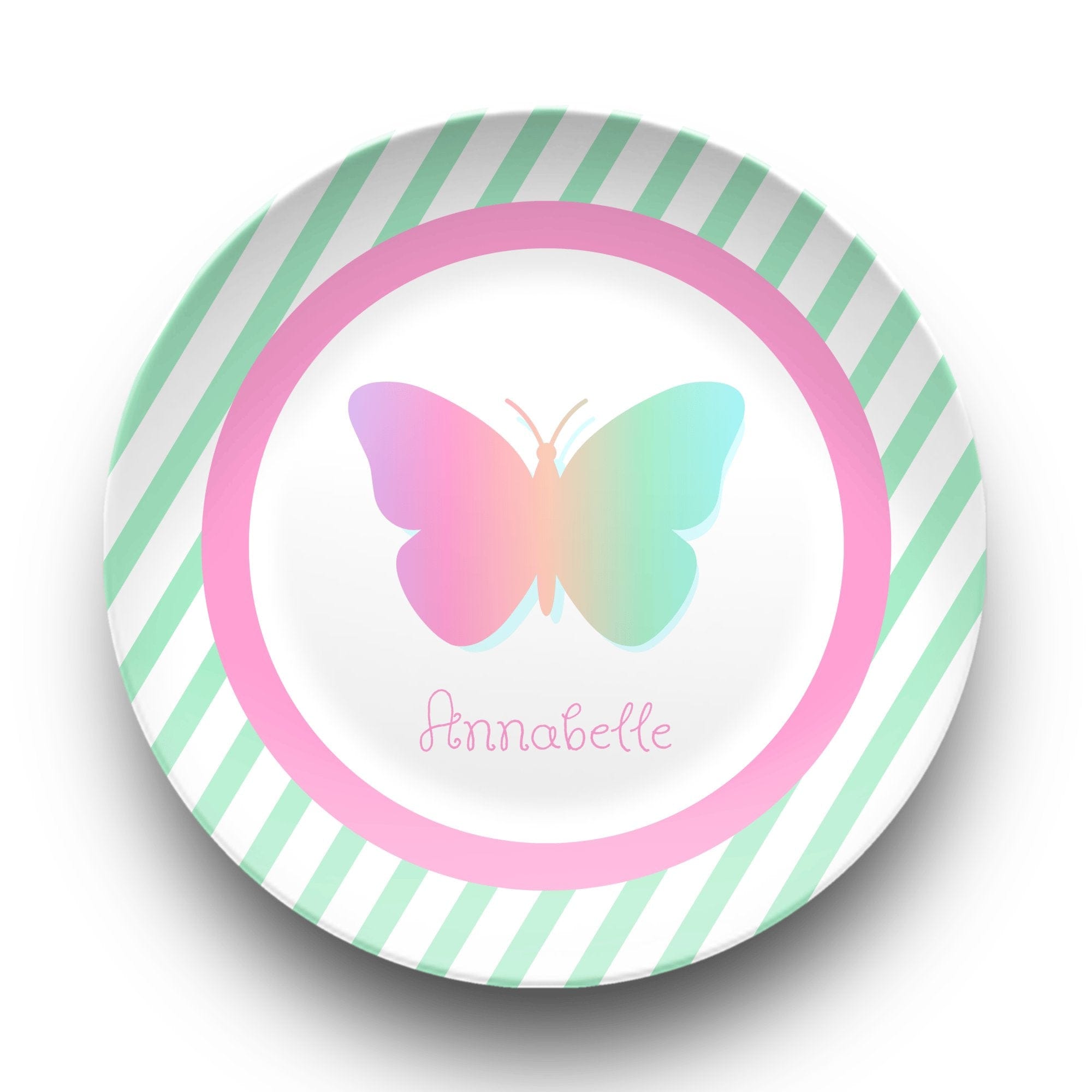Butterfly Striped Plate by Lil Plate Shop