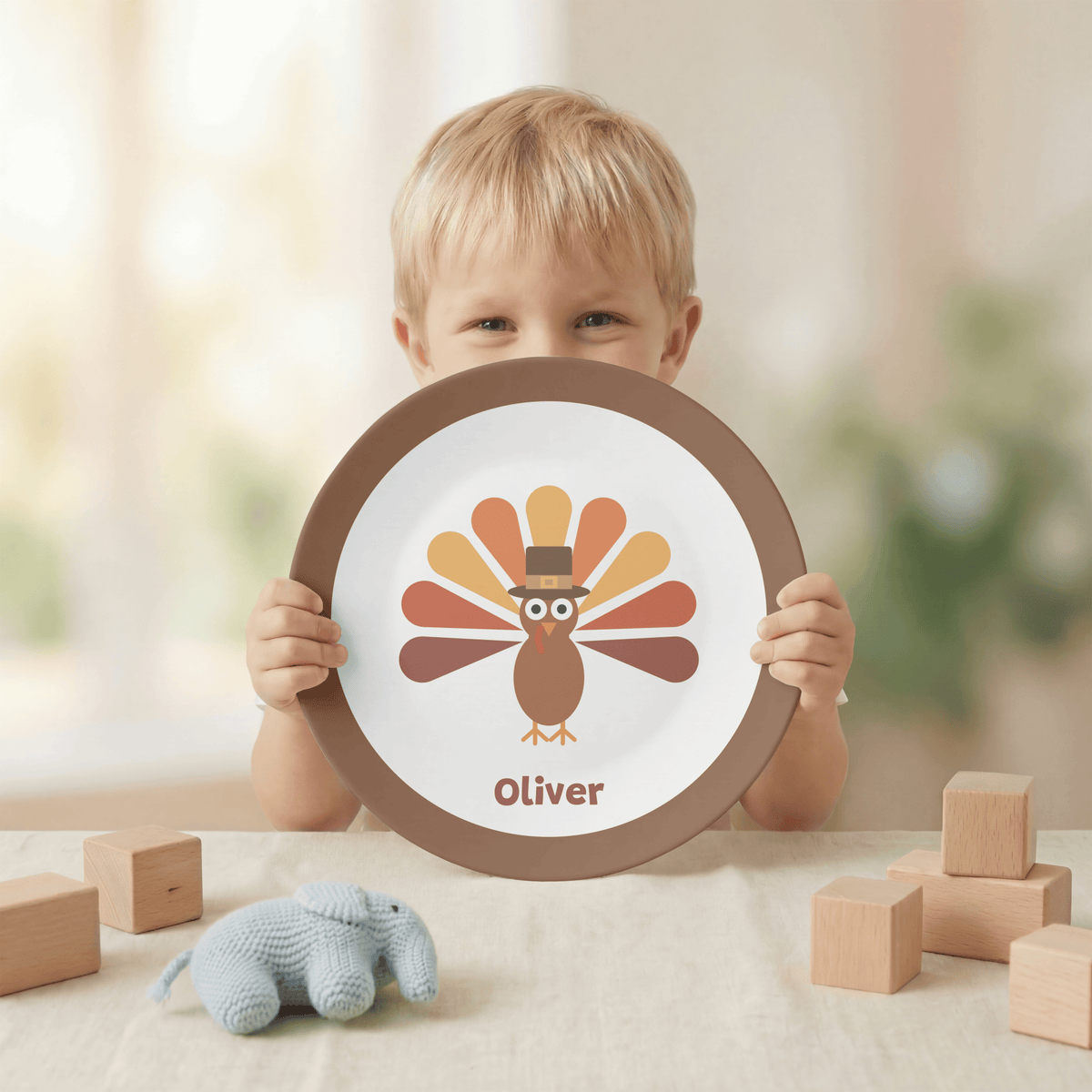 Personalized Turkey Thanksgiving Day Plate by Lil Plate Shop