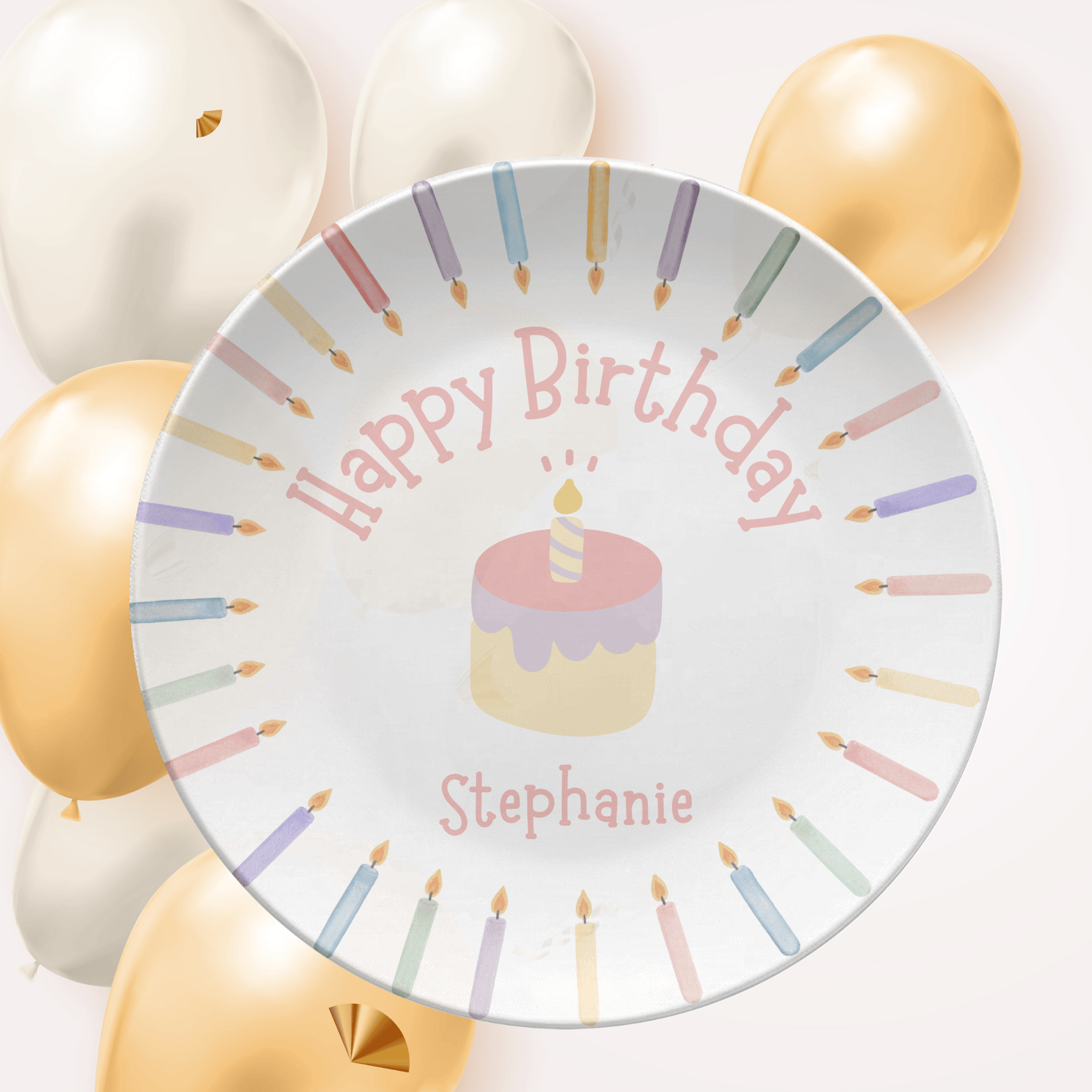 Candle Border Birthday Plate by Lil Plate Shop