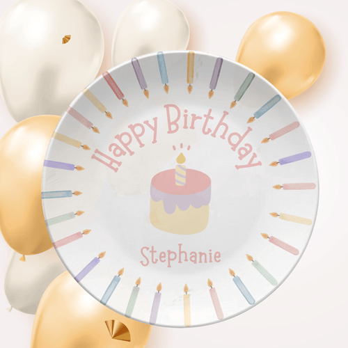 Candle Border Birthday Plate by Lil Plate Shop