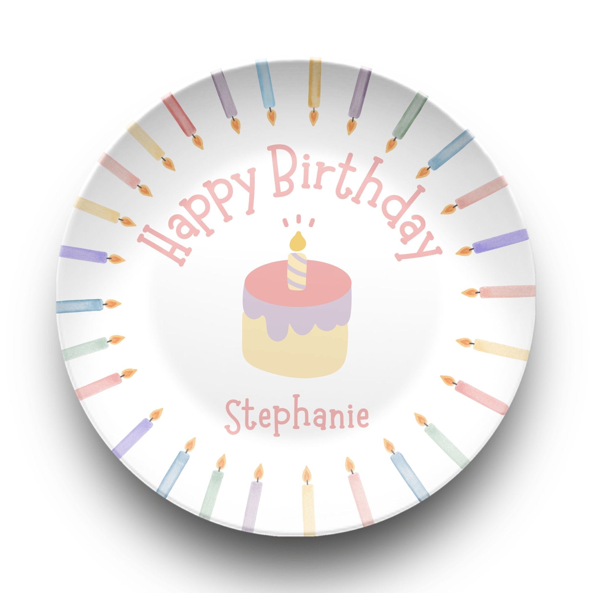 Candle Border Birthday Plate by Lil Plate Shop