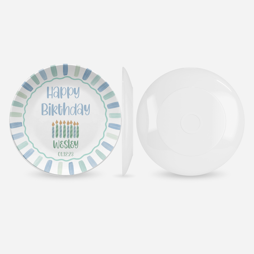 Candle Striped Birthday Plate by Lil Plate Shop