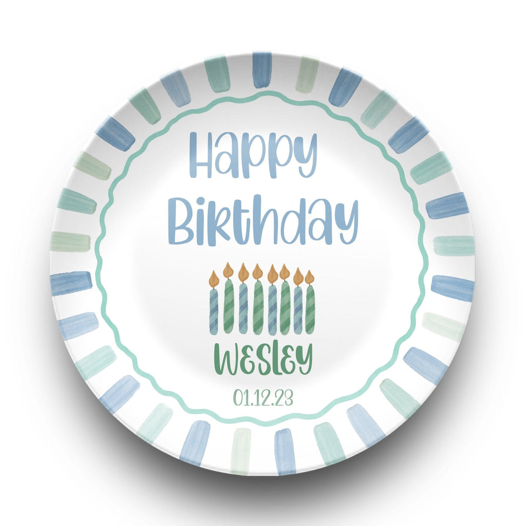 Candle Striped Birthday Plate by Lil Plate Shop