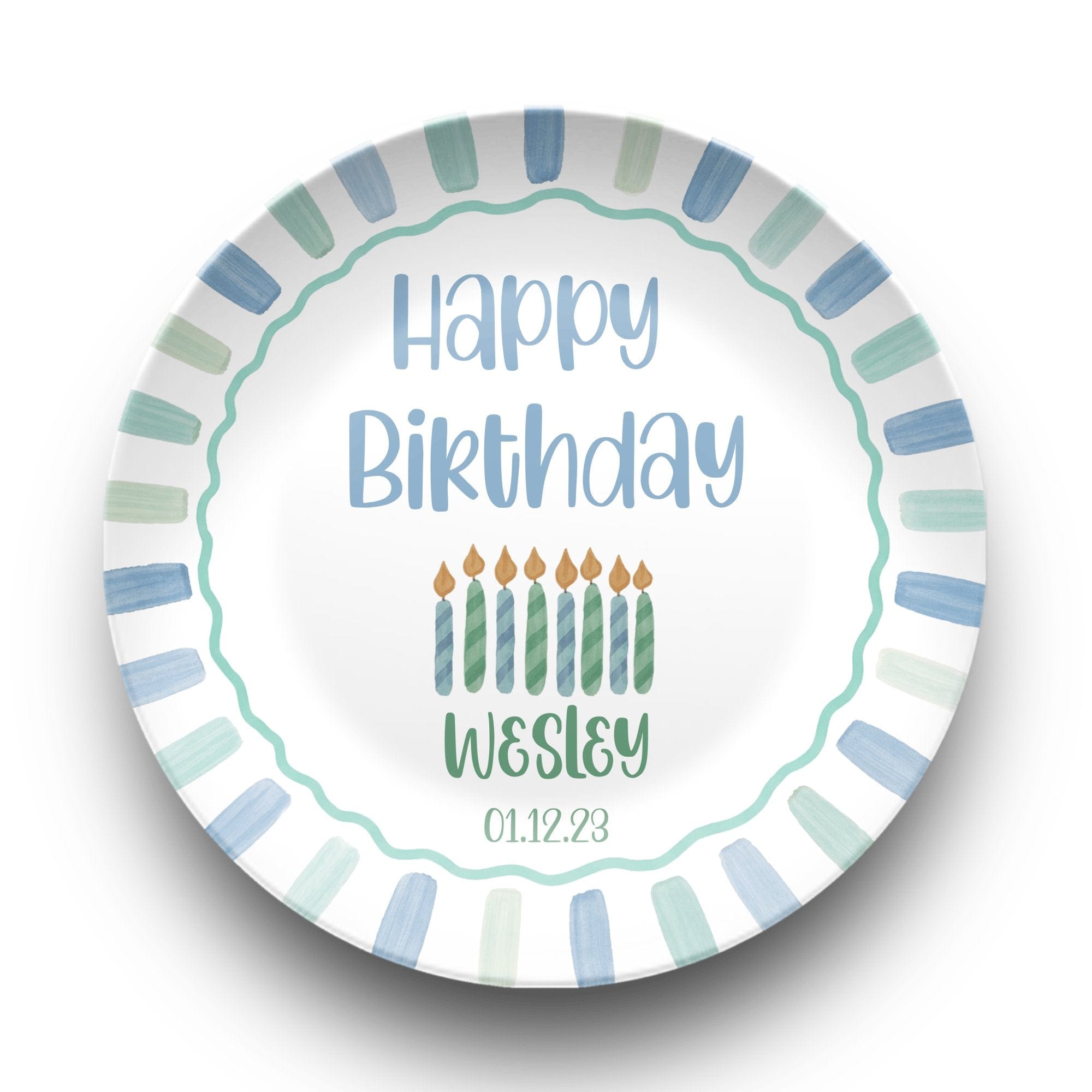 Candle Striped Birthday Plate by Lil Plate Shop