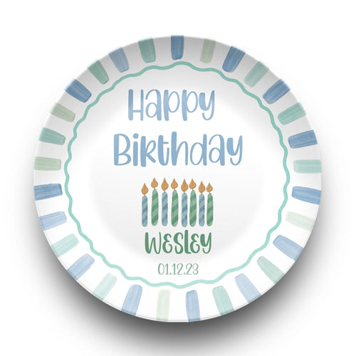 Candle Striped Birthday Plate by Lil Plate Shop