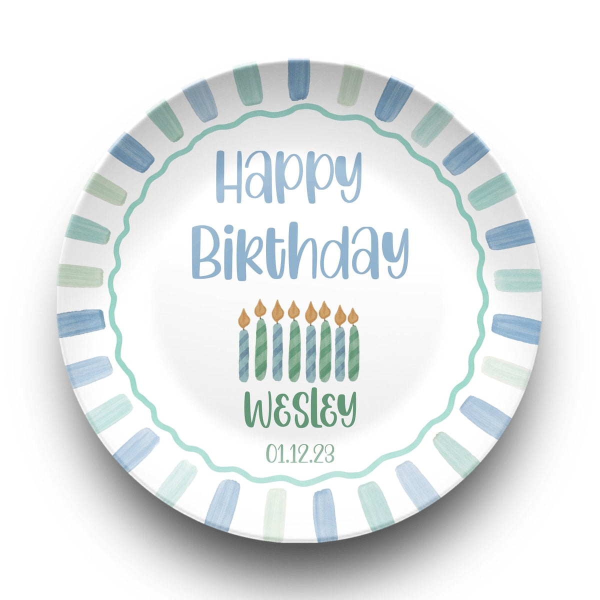 Candle Striped Birthday Plate by Lil Plate Shop